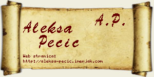 Aleksa Pecić vizit kartica
